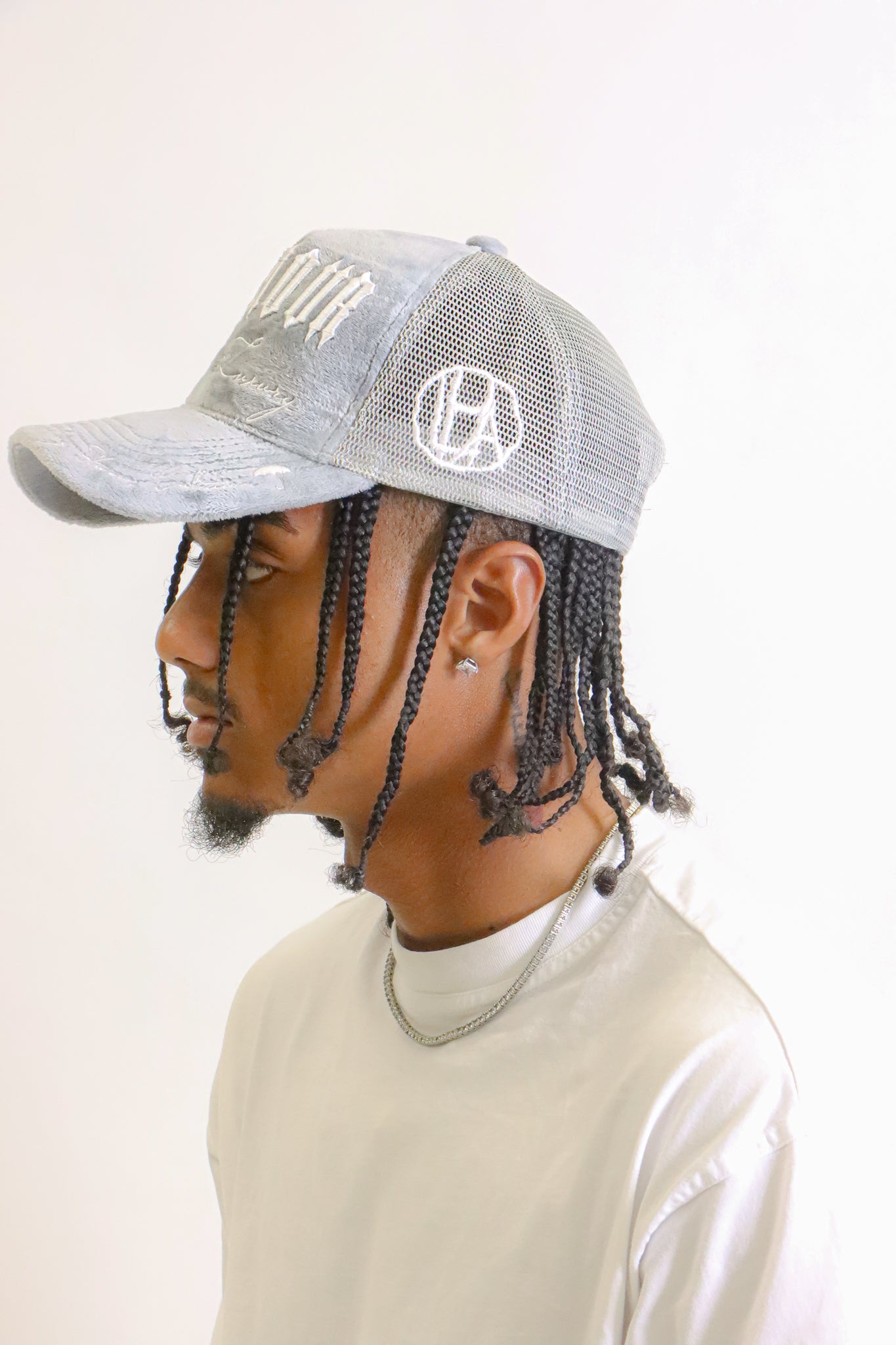 LHA Velvet Trucker Hat (Grey)
