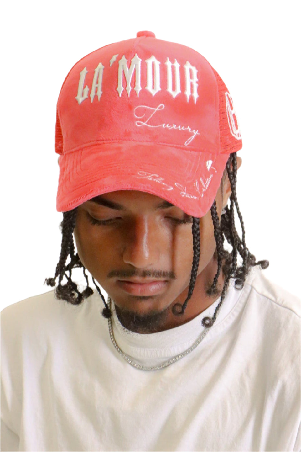 LHA Velvet Trucker Hat ( Red)