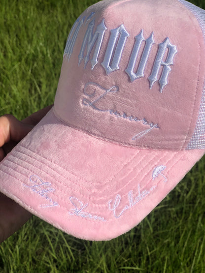 LHA Velvet Trucker Hat (Pink)